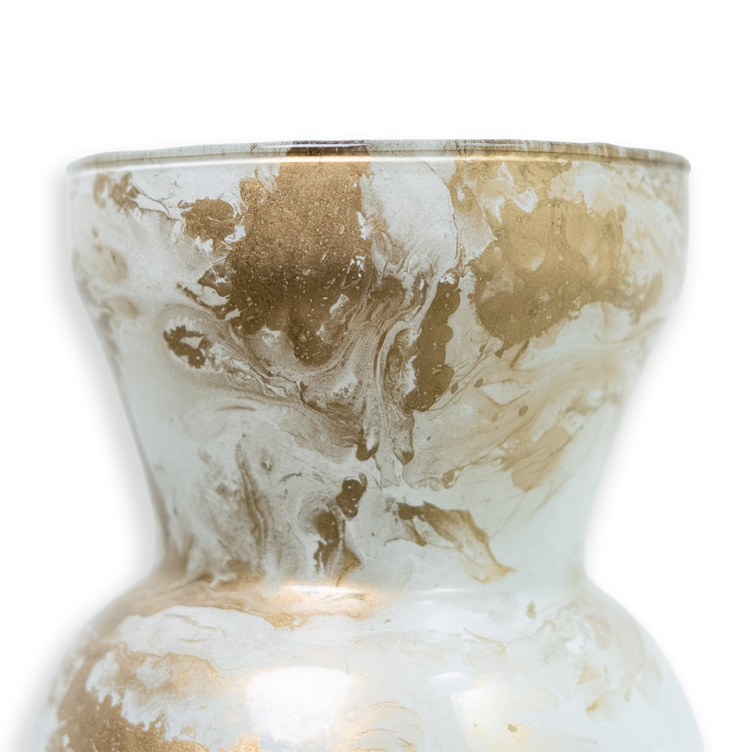 Vaas Marmer wit/goud