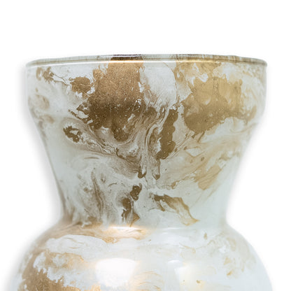 Vaas Marmer wit/goud